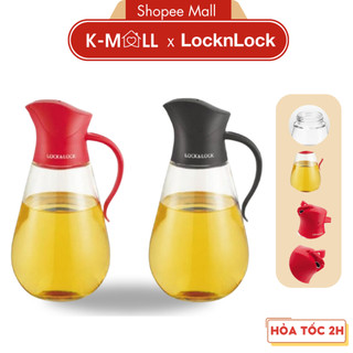 Bình đựng dầu ăn thủy tinh locknlock 550ml cko101 cko201 có van tự động mở nắp - k-mall