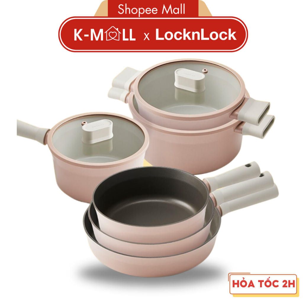 Nồi chảo chống dính Suit IH LocknLock dùng được bếp từ, tay cầm cách nhiệt, nhiều dung tích - K-MALL