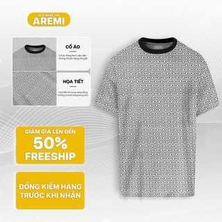  Áo thun nam tay ngắn  AREMI chất liệu cotton co giản thiết kế họa tiết dệt tinh tế ATS0009 