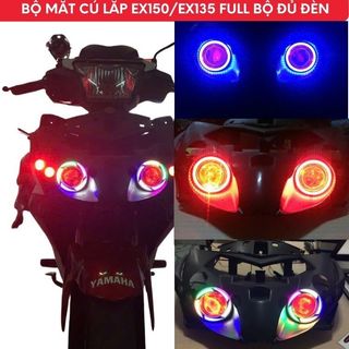  Bộ Mắt Cú Lắp Ex 150 và Ex 135 Full Bộ Gồm  1 Khuôn Nhựa 4 Xi Nhan Cúc Áo 2 bóng U7  