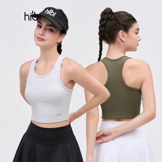 Áo croptop tập Yoga Gym Hibi Sports CR834, kiểu ba lỗ vải thun gân, kèm mút ngực