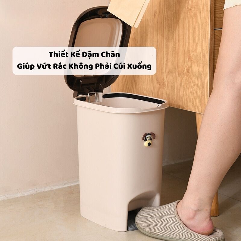 Thùng Rác Đạp Chân Kèm Sticker ENODA HOME, Thùng Đựng Rác Văn Phòng Dung Tích Lớn TR021 | BigBuy360 - bigbuy360.vn