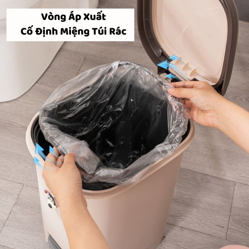 Thùng Rác Đạp Chân Kèm Sticker ENODA HOME, Thùng Đựng Rác Văn Phòng Dung Tích Lớn TR021 | BigBuy360 - bigbuy360.vn