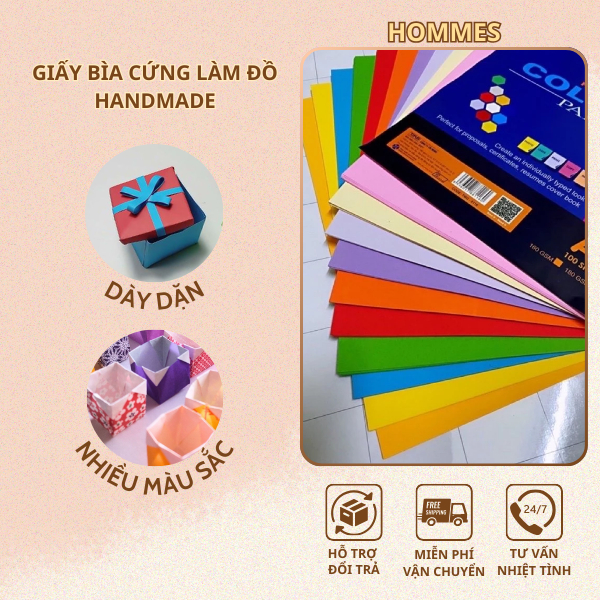10 tờ A3 ,20t A4 bìa cứng làm đồ hanmade khổ A3,A4-nhiều màu