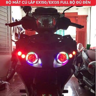  Bộ Mắt Cú Lắp Ex 150 và Ex 135 Full Bộ Đủ Đèn   2 Bóng U7,4 Xi Nhan Cúc Áo 1 Khuôn Nhựa Cú   