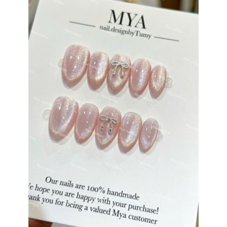  Nailbox mắt mèo form tròn nhọn ngắn nail hồng xinh nailbox sáng da 