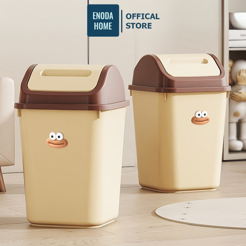 Thùng Rác Nắp Lật Kèm Sticker ENODA HOME, Thùng Đựng Rác Chữ Nhật Có Nắp TR031 | BigBuy360 - bigbuy360.vn