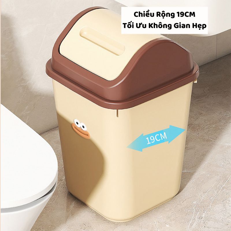 Thùng Rác Nắp Lật Kèm Sticker ENODA HOME, Thùng Đựng Rác Chữ Nhật Có Nắp TR031 | BigBuy360 - bigbuy360.vn