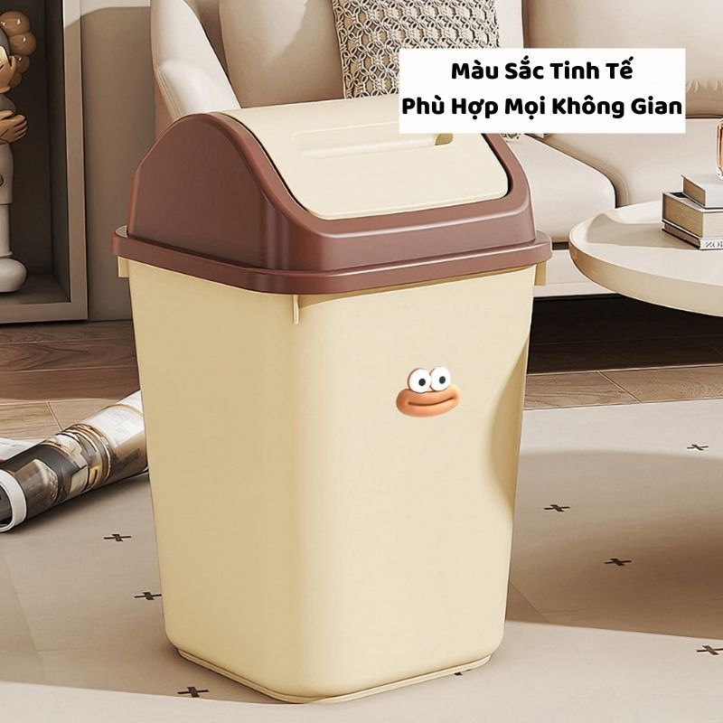 Thùng Rác Nắp Lật Kèm Sticker ENODA HOME, Thùng Đựng Rác Chữ Nhật Có Nắp TR031 | BigBuy360 - bigbuy360.vn