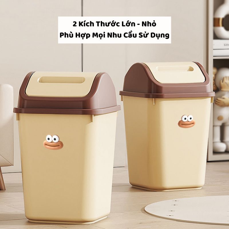 Thùng Rác Nắp Lật Kèm Sticker ENODA HOME, Thùng Đựng Rác Chữ Nhật Có Nắp TR031 | BigBuy360 - bigbuy360.vn