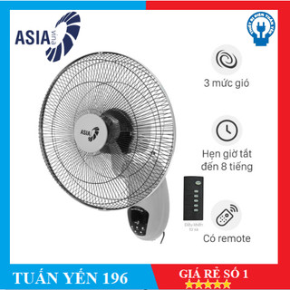 Quạt treo tường remote asia vina vy377790/vy377092 công suất 55w sải cánh 40cm- bảo hành chính hãng 24 tháng
