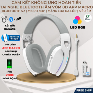 Tai Nghe Gaming Chụp Tai Không Dây Attack Shark L90 LED RGB Micro, Bluetooth 5.3, App Macro, Pin Sạc
