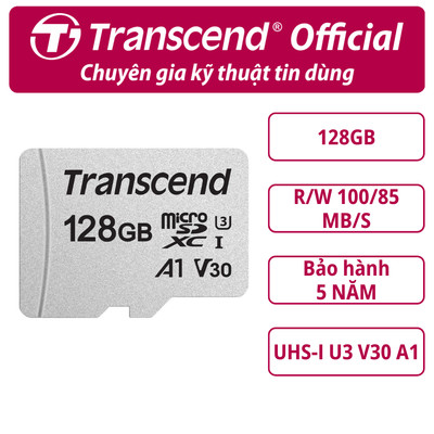 Thẻ nhớ MicroSD Transcend USD300S 8GB / 16GB / 32GB / 64GB / 128GB Class 10 upto 100MB/s - Bảo hành 3 năm