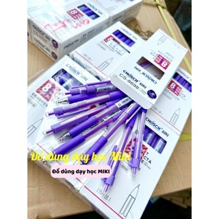 Bút gel nước bấm CHOSCH 8698 mực tím (1 hộp 12 cây)