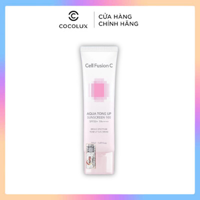 Kem Chống Nắng Cell Fusion C Aqua Tone Up Sunscreen 100 SPF50+ PA++++ 50ml Giúp Nâng Tone, Cấp Ẩm