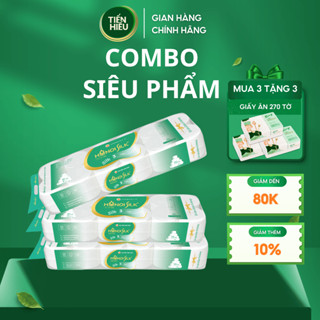 [COMBO SIÊU PHẨM] Mua 3 Bịch GVS HANOISILK 10 Cuộn 3 Lớp Ko Lõi/Có Lõi Tan Nhanh- Tặng 3 Bịch Giấy Ăn Rút Đa Năng 270 Tờ
