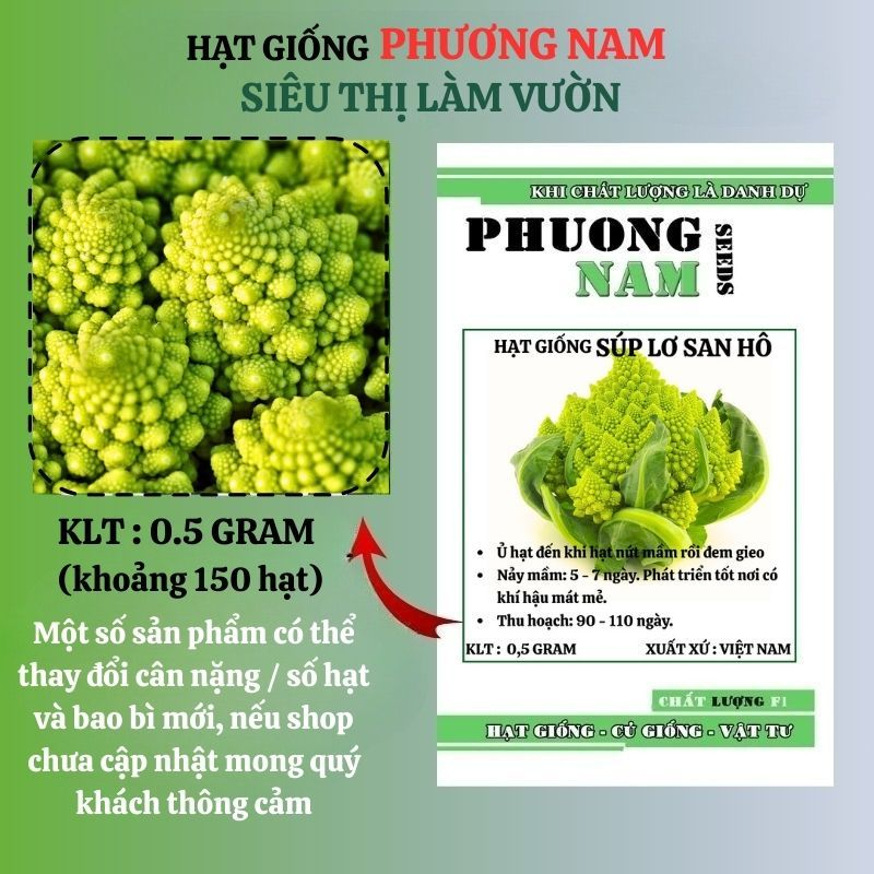 0,5 Gram - Hạt Giống Súp Lơ San Hô Phương Nam