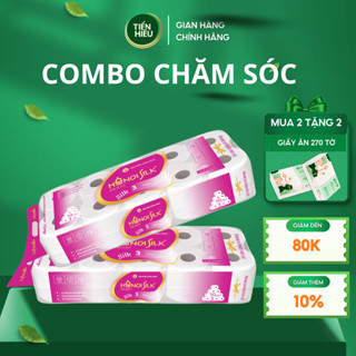 [COMBO CHĂM SÓC] Mua Bịch GVS HANOISILK 10 Cuộn 3 Lớp Ko Lõi - Có Lõi Tan Nhanh, Tặng 2 Bịch Giấy Ăn Rút Đa Năng 270 Tờ