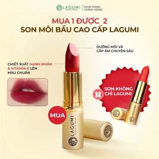 Son Bầu Không Chì LAGUMI Chiết Xuất Hạnh Nhân Thiên Nhiên An Toàn, Lên Màu Chuẩn, Dưỡng Môi Và Cấp Ẩm Chuyên Sâu