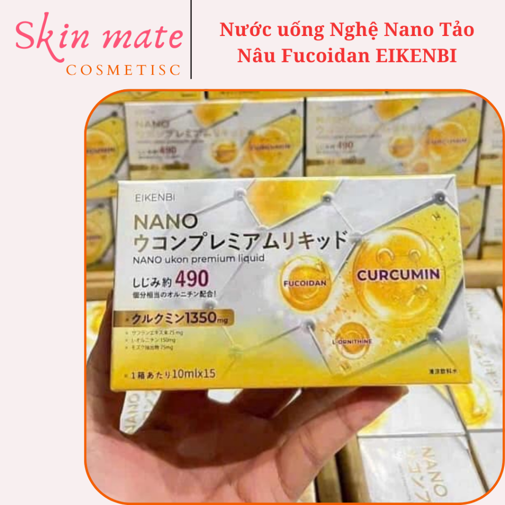 Nước uống Nghệ Nano Tảo Nâu Fucoidan EIKENBI hỗ trợ duy trì sức khỏe - 32 tét