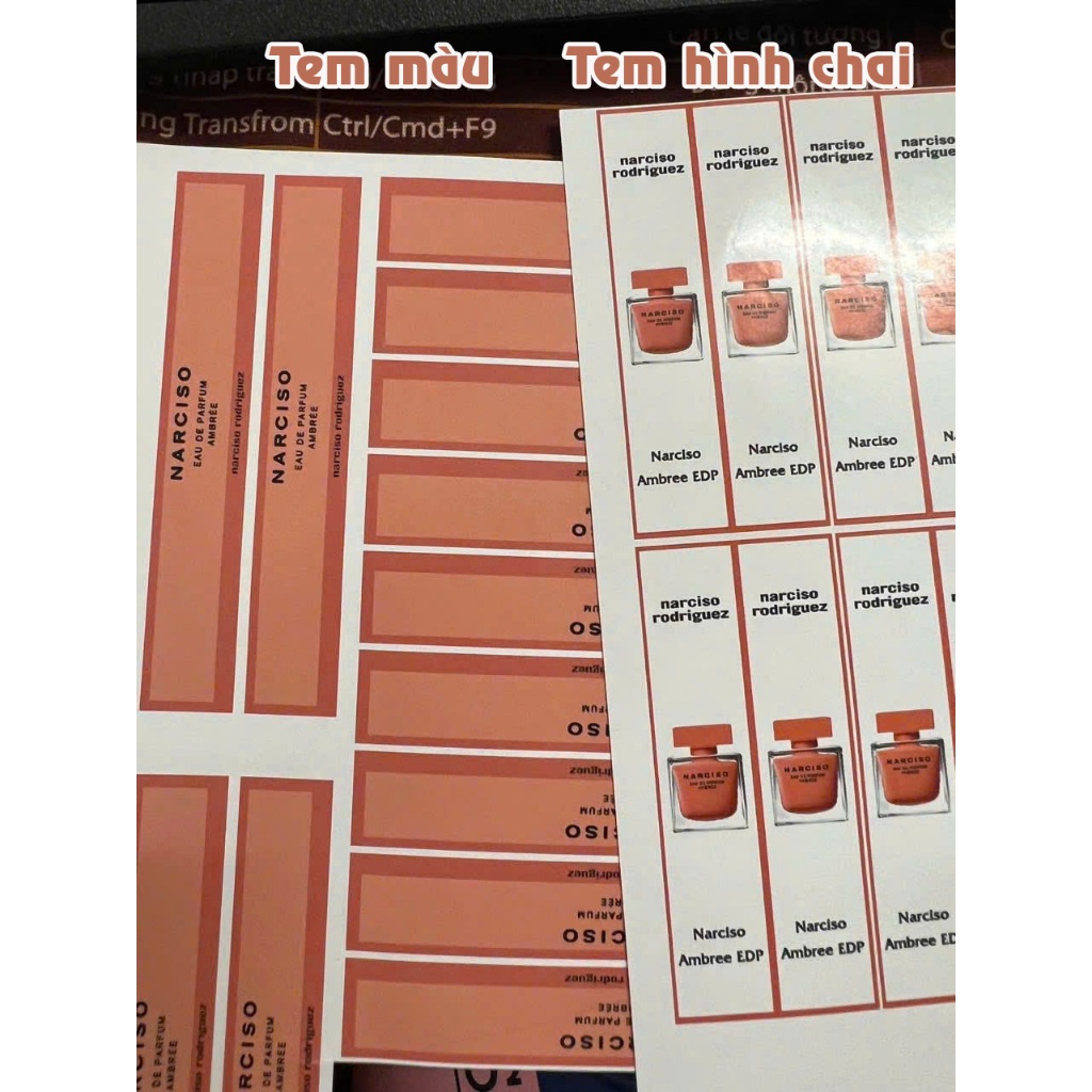 Set 10c tem dán nước hoa Tem Nhãn nước hoa