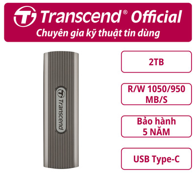 Ổ cứng di động SSD Transcend ESD330C 512GB / 1TB / 2TB 1050MB/s - Bảo hành 5 năm