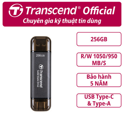 Ổ cứng di động SSD Transcend ESD310 128GB / 256GB 1050MB/s - Bảo hành 5 năm