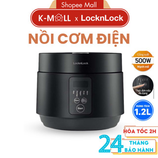 Nồi cơm điện LocknLock Compact Rice Cooker 1.2L EJR346BLK màu đen, có 5 chế độ nấu đa năng - K-MALL
