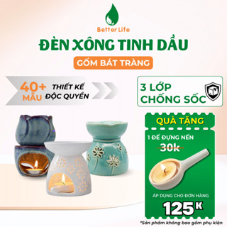 Đèn xông tinh dầu, lò xông thảo mộc đốt nến sưu tầm nhiều mẫu độc quyền gốm sứ Bát Tràng xả stress