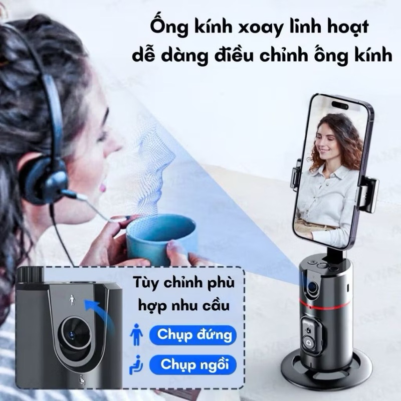 ✅ Combo Gimbal Q03 + Gậy selfie kiêm tripod P180 dài 1m8 + Bộ mic live SX88 chống ồn cao cấp
