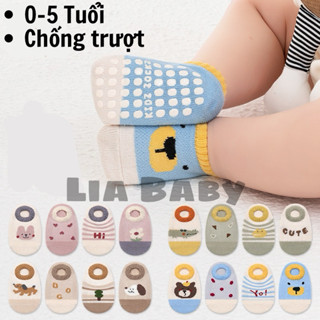 Set 4 Đôi Vớ Chống Trượt Cổ Ngắn Thông Hơi Thoáng Khí Cho Bé - Tất Chống Trơn Hoạt Hình Cho Bé Trai Bé Gái