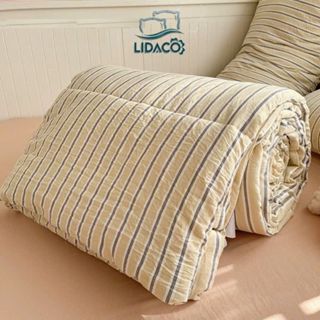 Chăn hè cotton đũi kẻ chần bông LIDACO nhập khẩu kích thước 2mx2m3