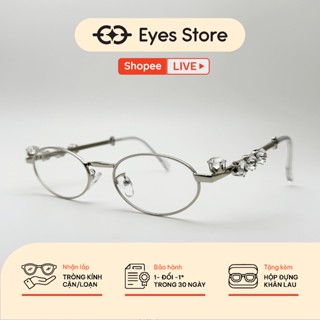 Gọng kính tròn oval nữ kim loại EYESSTORE phụ kiện thời trang 8135