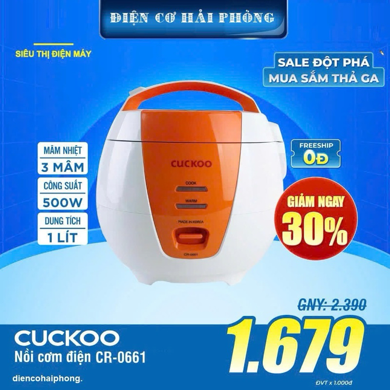 Nồi cơm điện Cuckoo 1 lít CR-0661
