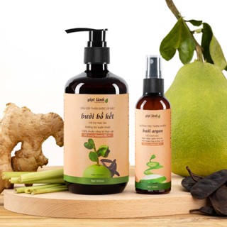 Bộ dầu gội bưởi bồ kết - Xịt tóc bưởi thuần chay Giọt Lành
