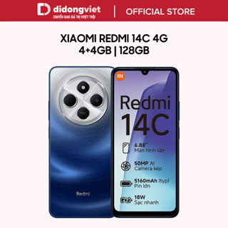 Điện thoại Xiaomi Redmi 14C 4GB + 4GB | 128GB - 6.88" 120Hz | Chip Helio G81-Ultra - Camera 50MP - 5160mAh | BH 18 tháng