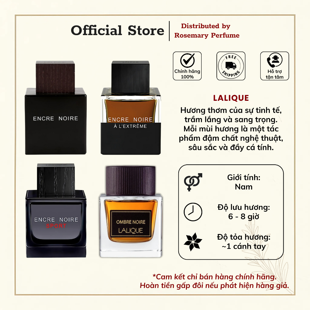 [Mẫu thử] Nước hoa LALIQUE Encre Noire Sport/EDT/Extreme, Ombre Noire | Nước hoa nam | Rosemary Perf