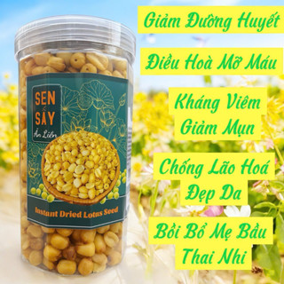 Hạt Sen Sấy Giòn Ăn Liền Giúp Ngủ Ngon Đẹp Da Tốt Cho Phụ Nữ Và Trẻ Em  - Lon Pet 330g-420g