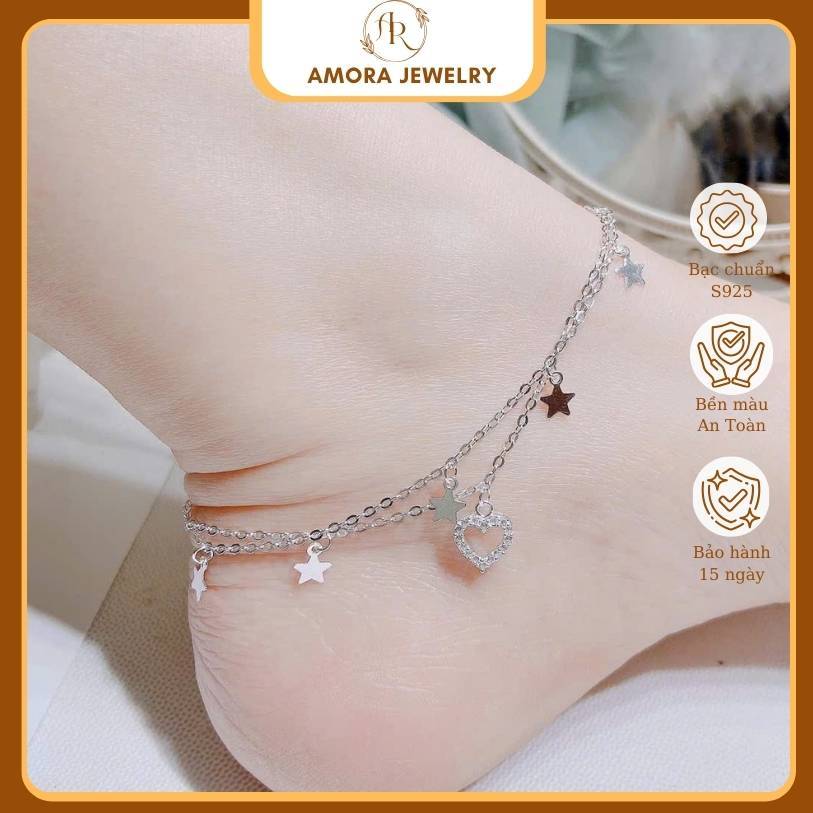 Lắc chân bạc s925 mẫu xinh đa dạng - Amora Jewelry