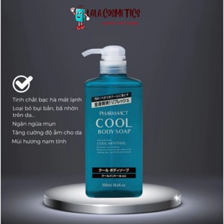 Sữa Tắm Cool Cho Nam Nhật Bản - Pharmaact Cool Body Soap Hương Bạc Hà Siêu Mát 550ml