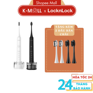 Bàn chải điện LocknLock ENR346 sạc không dây, chống nước, đèn led thông minh kèm 2 đầu chải - K-MALL