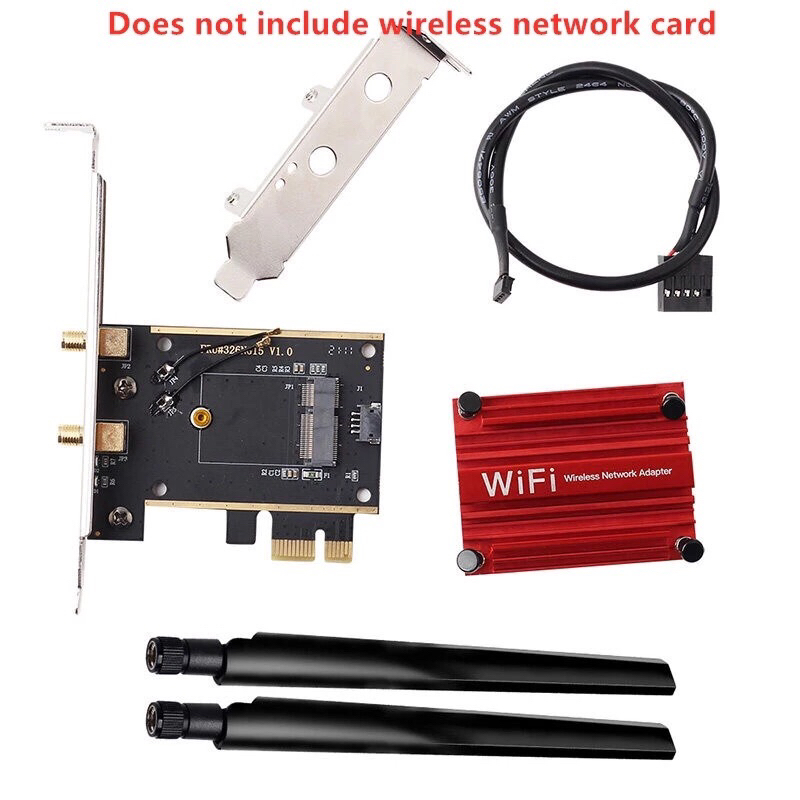 Wifi 6 Intel AX200 9260 8265 8260 M.2 To PCI Express 1X Bộ chuyển đổi bộ chuyển đổi không dây