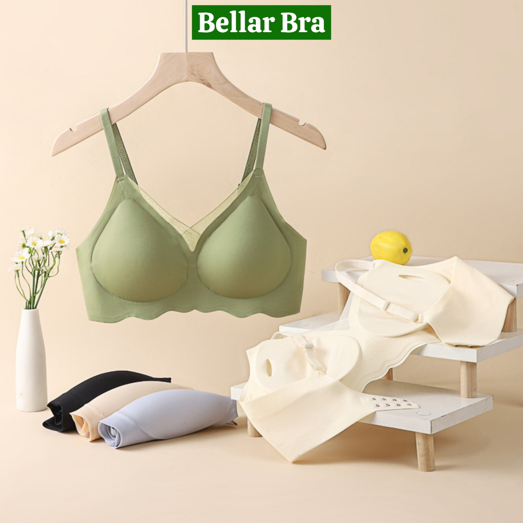 Áo Ngực Su Nữ Viền Lượn Sóng Không Gọng Cup Giọt Nước Ôm Nâng V1, Áo Ngực Mút Vừa Dễ Tháo Rời Thoáng