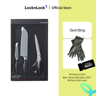 Bộ dao nhà bếp bằng thép không gỉ Lock&Lock CKK303.304.305 màu đen