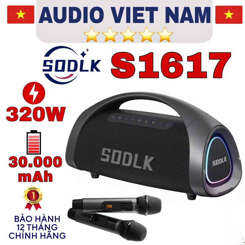  LOA SODLK S1617 | loa Bluetooth sodlk s1617 công suất khủng 320w chống nước pin 30.000mah | cấu hình 3 đường tiếng 