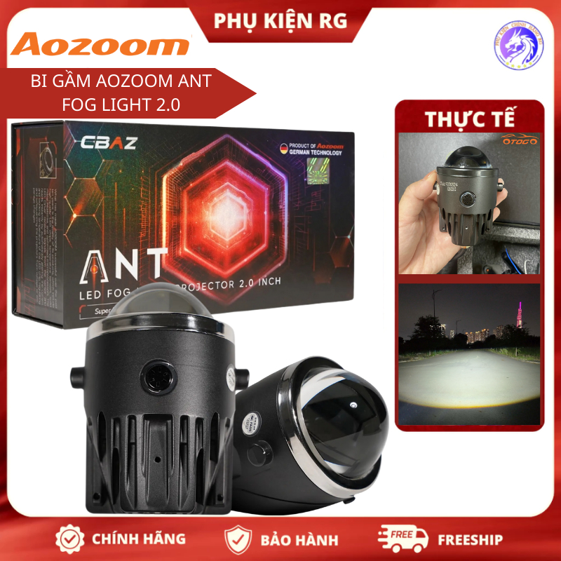 Đèn Bi Gầm ANT Led Fog Light 2.0 chính hãng AOZOOM, Bi Gầm Xe ÔTô Nhiệt Màu 4300K BH 3 Năm