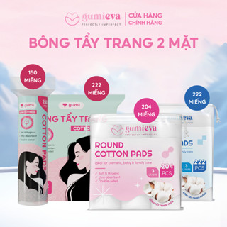 Bông tẩy trang GUMI 150 miếng 100% cotton tự nhiên mềm mịn