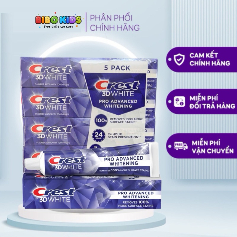 Kem đánh răng Crest Mỹ 3D Advanced Whitening