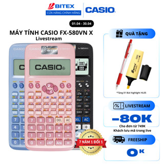 [LIVESTREAM] Máy tính Casio Fx-580VNX màu đen/ xanh/ hồng dành cho học sinh, sinh viên