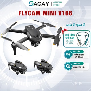 Flycam Mini v166 Fycam Giá Rẻ Động Cơ Không Chổi Than Camera Kép Cảm Biến Va Chạm GAGAY